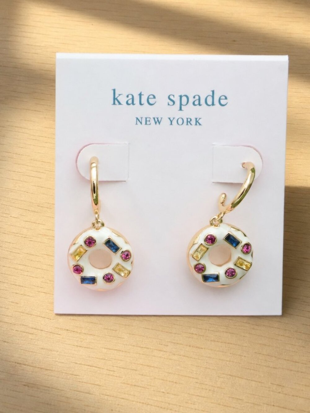 coffee break donut huggies gold earrings